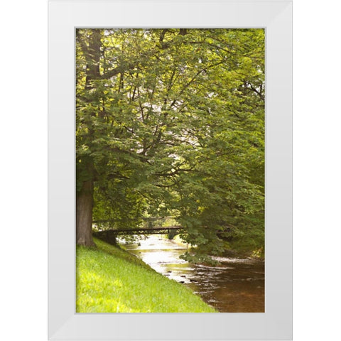 Bridge Over the Creek White Modern Wood Framed Art Print by Millet, Karyn