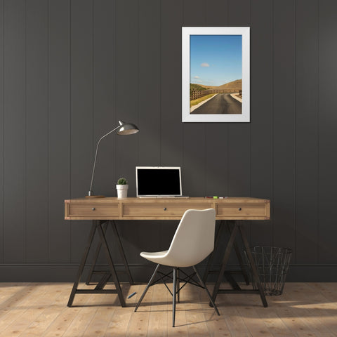 Country Road III White Modern Wood Framed Art Print by Millet, Karyn