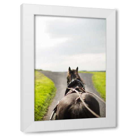Horse Drawn White Modern Wood Framed Art Print by Millet, Karyn