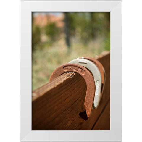 Horse Shoes White Modern Wood Framed Art Print by Millet, Karyn