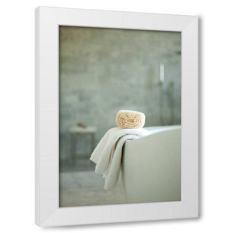 Bath is Ready II White Modern Wood Framed Art Print by Millet, Karyn