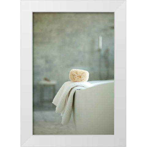 Bath is Ready II White Modern Wood Framed Art Print by Millet, Karyn