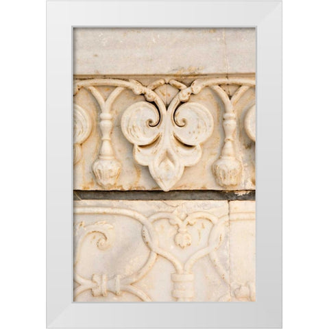 Stonework Detail I White Modern Wood Framed Art Print by Millet, Karyn