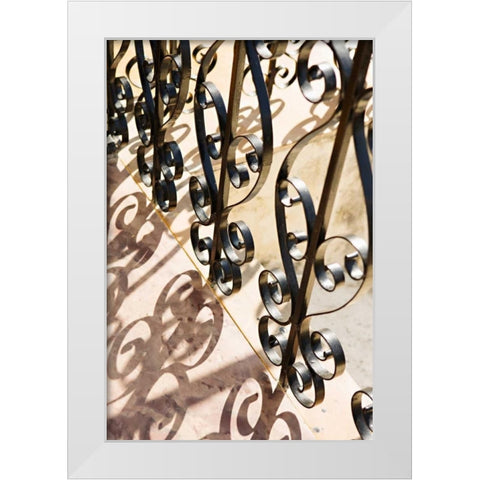 Railing White Modern Wood Framed Art Print by Millet, Karyn
