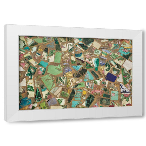 Mosaic III White Modern Wood Framed Art Print by Millet, Karyn