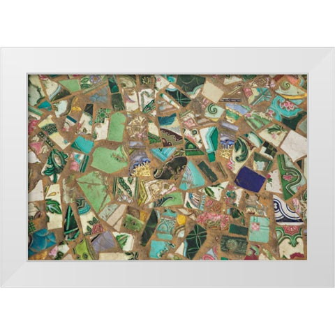 Mosaic III White Modern Wood Framed Art Print by Millet, Karyn