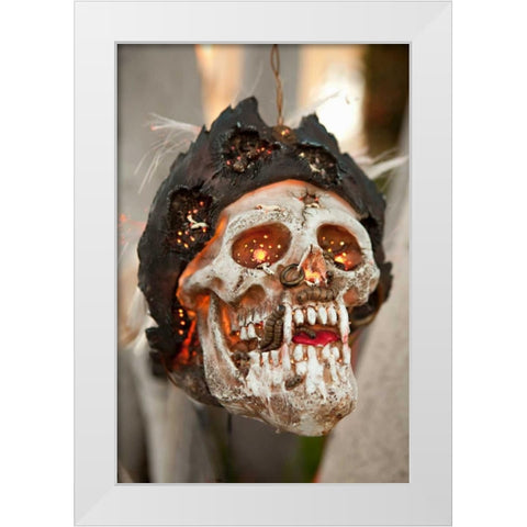 Pirate Skull White Modern Wood Framed Art Print by Millet, Karyn