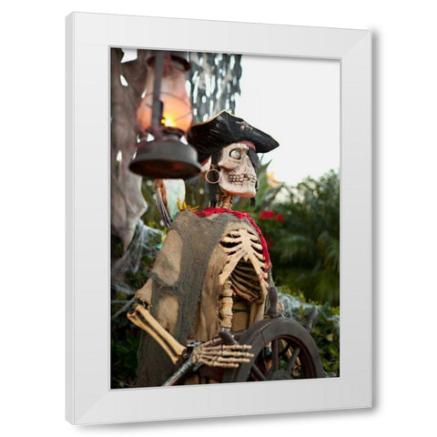 Pirate Skull II White Modern Wood Framed Art Print by Millet, Karyn
