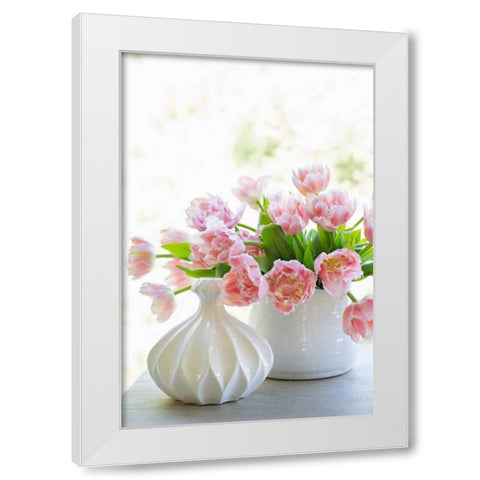 Tulip Bouquet I White Modern Wood Framed Art Print by Millet, Karyn