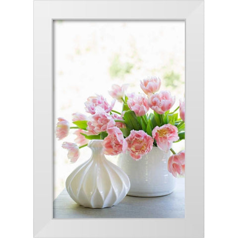 Tulip Bouquet I White Modern Wood Framed Art Print by Millet, Karyn