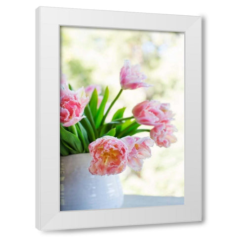 Tulip Bouquet II White Modern Wood Framed Art Print by Millet, Karyn