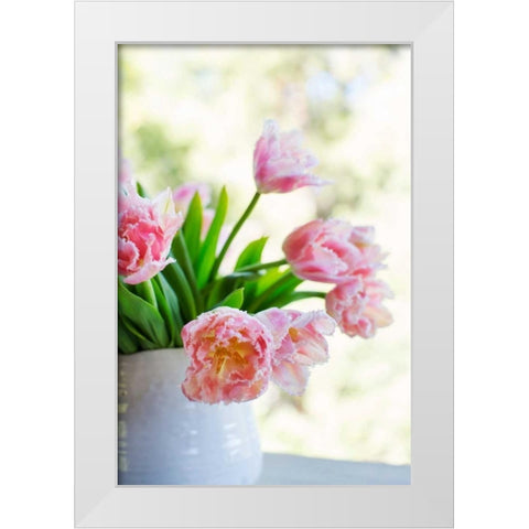 Tulip Bouquet II White Modern Wood Framed Art Print by Millet, Karyn