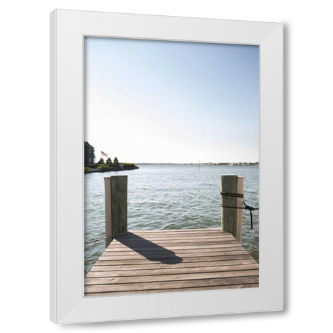 Dock View I White Modern Wood Framed Art Print by Millet, Karyn