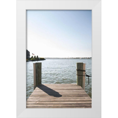 Dock View I White Modern Wood Framed Art Print by Millet, Karyn