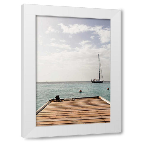 Dock View II White Modern Wood Framed Art Print by Millet, Karyn