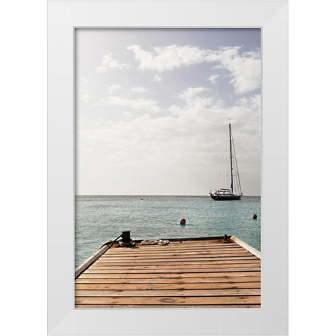 Dock View II White Modern Wood Framed Art Print by Millet, Karyn