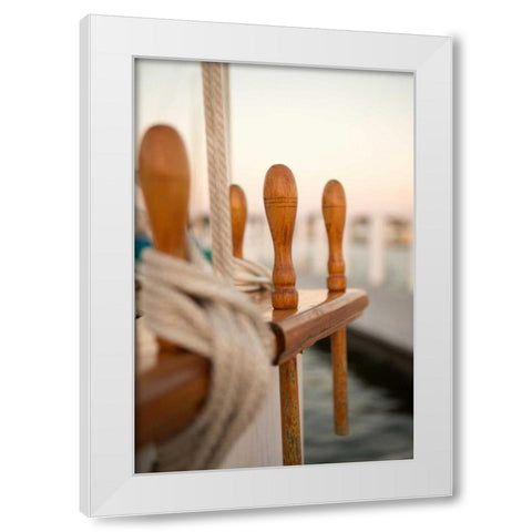 Boat Ties White Modern Wood Framed Art Print by Millet, Karyn