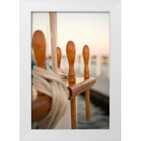 Boat Ties White Modern Wood Framed Art Print by Millet, Karyn