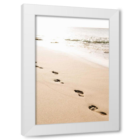 Beach Walk White Modern Wood Framed Art Print by Millet, Karyn