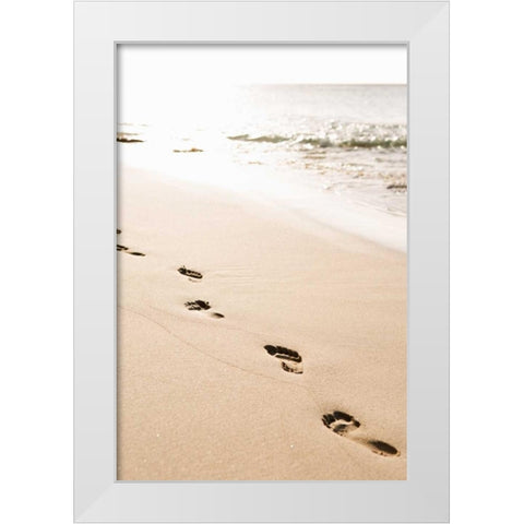 Beach Walk White Modern Wood Framed Art Print by Millet, Karyn