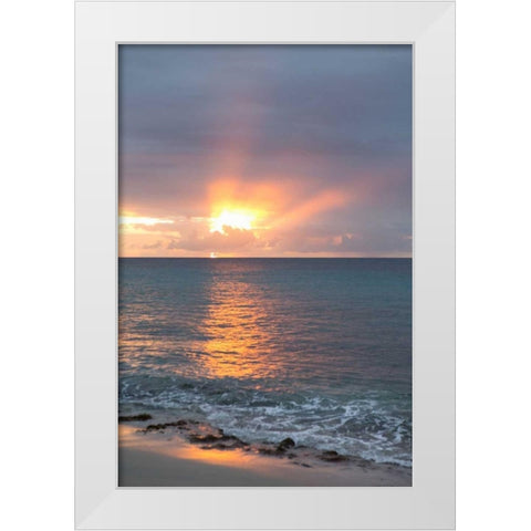 Island Sunset IV White Modern Wood Framed Art Print by Millet, Karyn