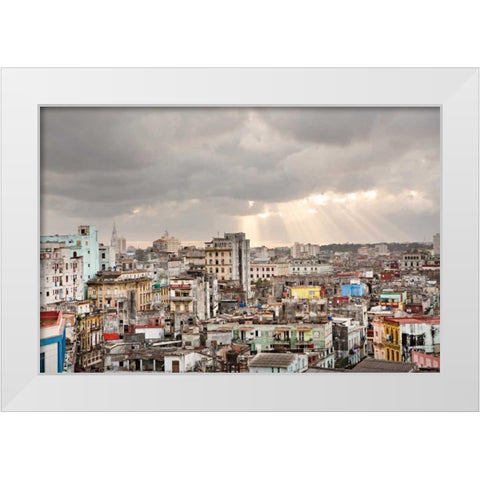 Cuban Skyline I White Modern Wood Framed Art Print by Millet, Karyn