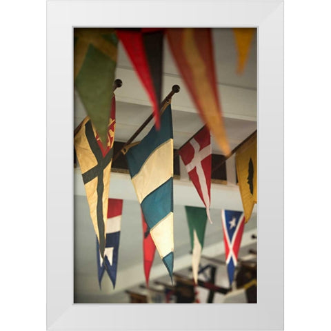 Yacht Club Flags II White Modern Wood Framed Art Print by Millet, Karyn