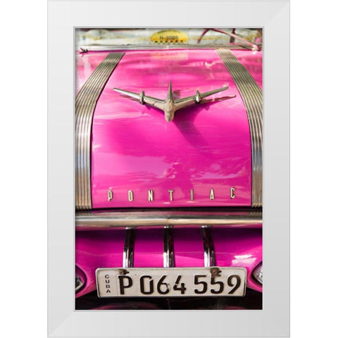 Pink Car in Cuba I White Modern Wood Framed Art Print by Millet, Karyn