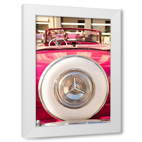 Red Car in Cuba II White Modern Wood Framed Art Print by Millet, Karyn
