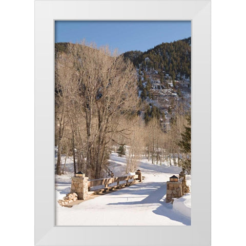 Snowy Path White Modern Wood Framed Art Print by Millet, Karyn