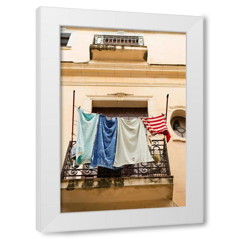 Cuban Balcony II White Modern Wood Framed Art Print by Millet, Karyn