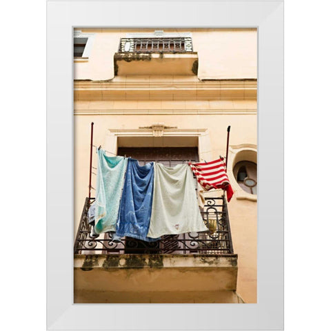 Cuban Balcony II White Modern Wood Framed Art Print by Millet, Karyn