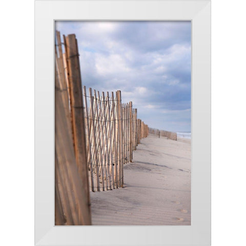 Coastal Fences White Modern Wood Framed Art Print by Millet, Karyn