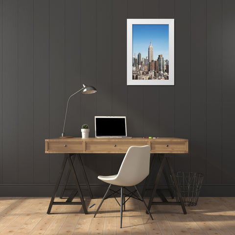 New York Cityscape White Modern Wood Framed Art Print by Millet, Karyn