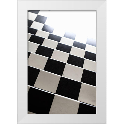 Checkers Close-Up White Modern Wood Framed Art Print by Millet, Karyn