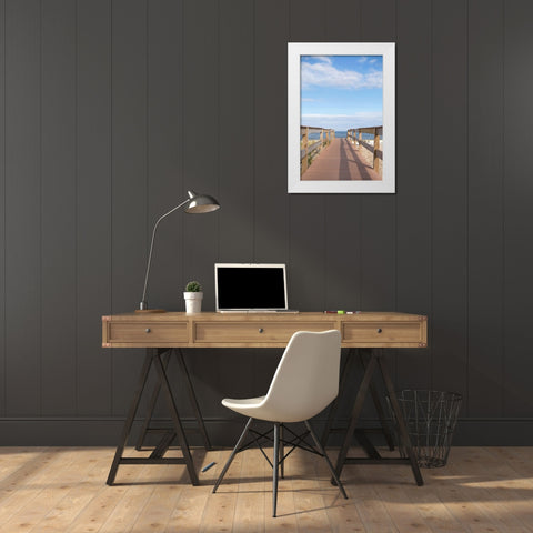 Ocean Pier White Modern Wood Framed Art Print by Millet, Karyn