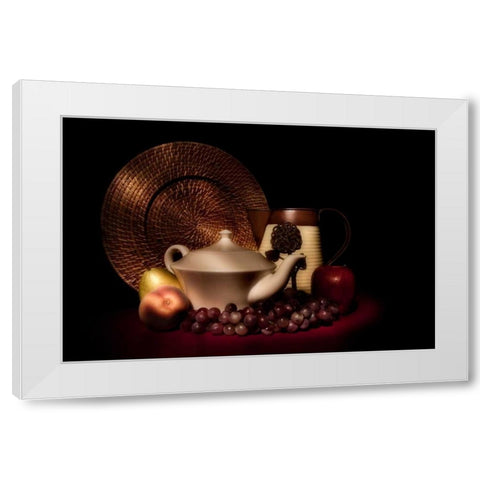Teapot with Fruit Still Life White Modern Wood Framed Art Print by McNemar, C. Thomas
