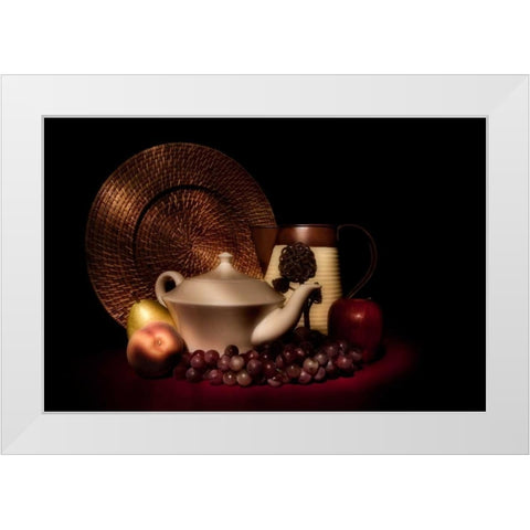 Teapot with Fruit Still Life White Modern Wood Framed Art Print by McNemar, C. Thomas