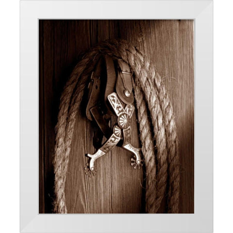 Spurs White Modern Wood Framed Art Print by McNemar, C. Thomas