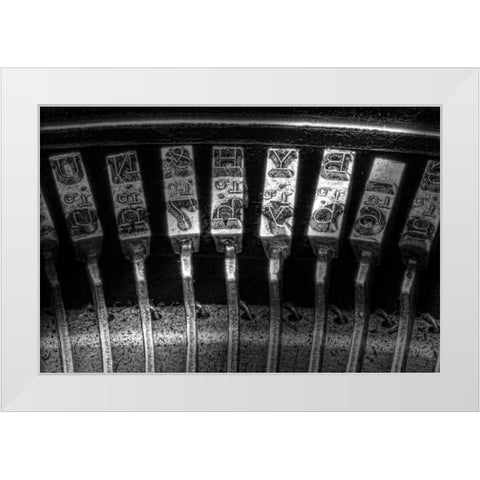 Typewriter Keys I White Modern Wood Framed Art Print by McNemar, C. Thomas