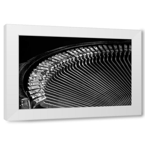 Typewriter Keys II White Modern Wood Framed Art Print by McNemar, C. Thomas