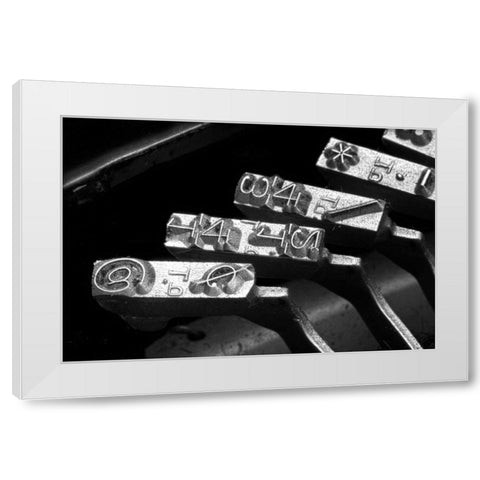 Typewriter Symbols White Modern Wood Framed Art Print by McNemar, C. Thomas