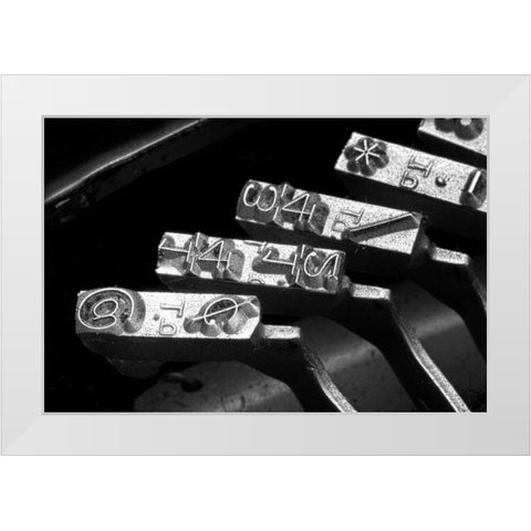 Typewriter Symbols White Modern Wood Framed Art Print by McNemar, C. Thomas