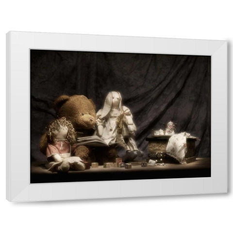 Story Time White Modern Wood Framed Art Print by McNemar, C. Thomas