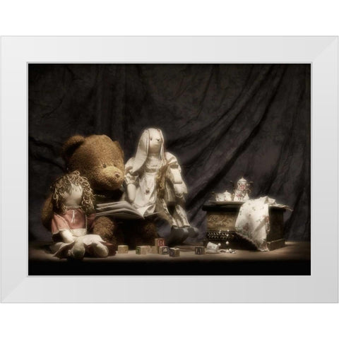 Story Time White Modern Wood Framed Art Print by McNemar, C. Thomas