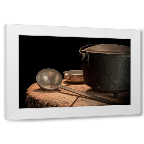 Dutch Oven and Ladle White Modern Wood Framed Art Print by McNemar, C. Thomas