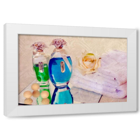 Bath Accessories I White Modern Wood Framed Art Print by McNemar, C. Thomas