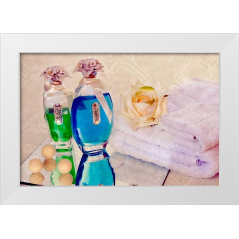 Bath Accessories I White Modern Wood Framed Art Print by McNemar, C. Thomas