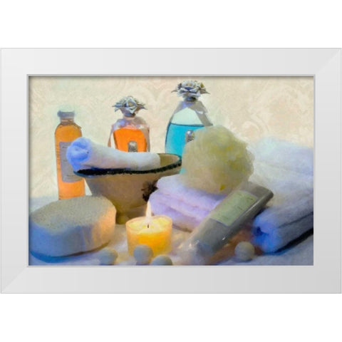 Bath Accessories II White Modern Wood Framed Art Print by McNemar, C. Thomas