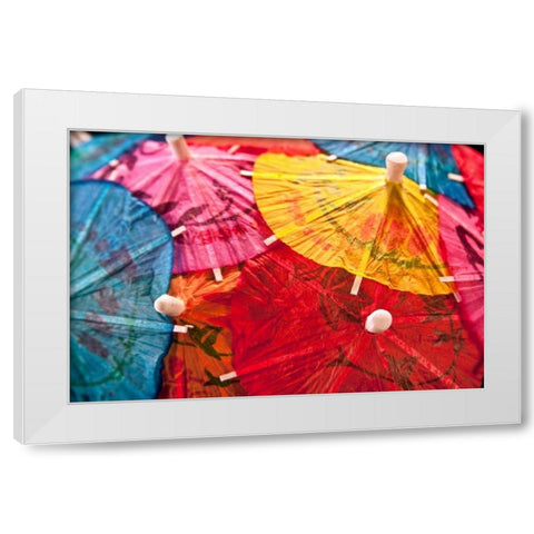 Cocktail Umbrellas IV White Modern Wood Framed Art Print by McNemar, C. Thomas